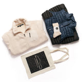 THE RAMBLER RECYCLED CREAM BORG ZIP THROUGH FLEECE