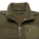 khaki borg fleece close-up