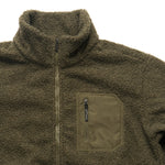khaki borg fleece zipped-up