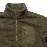 khaki borg fleece zipped-up