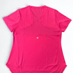Pink t-shirt with a pocket on a white background