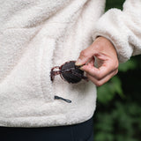 THE RAMBLER RECYCLED CREAM BORG ZIP THROUGH FLEECE