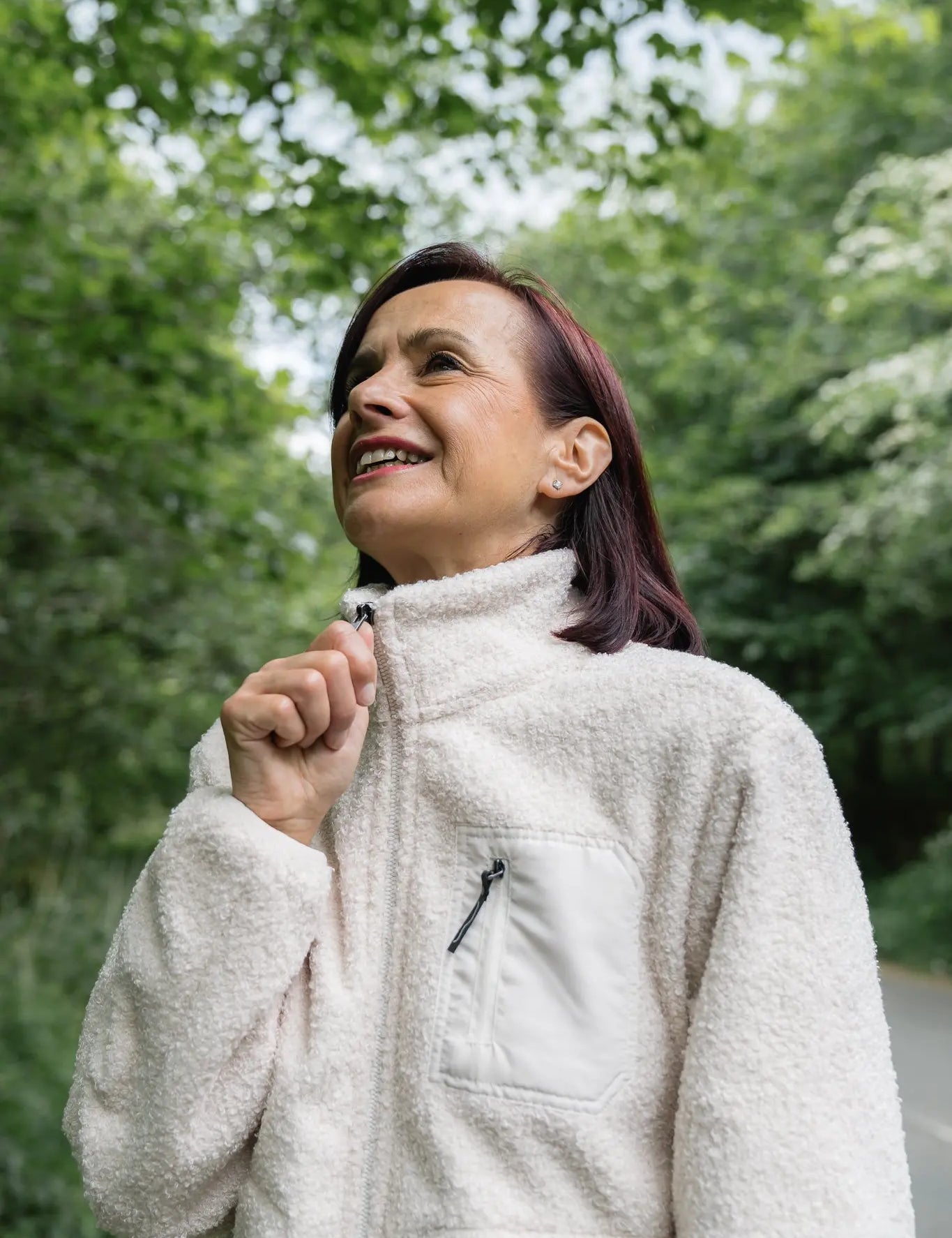 THE RAMBLER RECYCLED CREAM BORG ZIP THROUGH FLEECE My Urban Trail