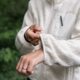 THE RAMBLER RECYCLED CREAM BORG ZIP THROUGH FLEECE