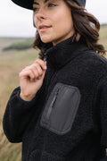 THE RAMBLER BLACK BORG ZIP THROUGH FLEECE
