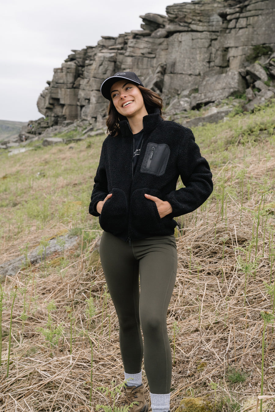 THE RAMBLER BLACK BORG ZIP THROUGH FLEECE