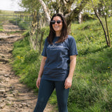 HAPPIEST OUTDOORS Denim Blue Slogan Classic T-shirt