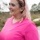 NEW FREEDOM Fuchsia Pink V-Neck Sports Top