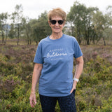 HAPPIEST OUTDOORS Denim Blue Slogan Classic T-shirt