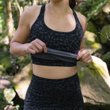 NEW SummitSoft Black Print 2in1 Sports Bra and Tank Top