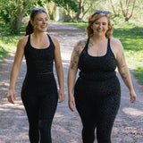NEW SummitSoft Black Print 2in1 Sports Bra and Tank Top