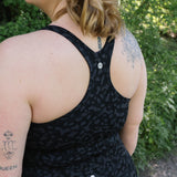 NEW SummitSoft Black Print 2in1 Sports Bra and Tank Top