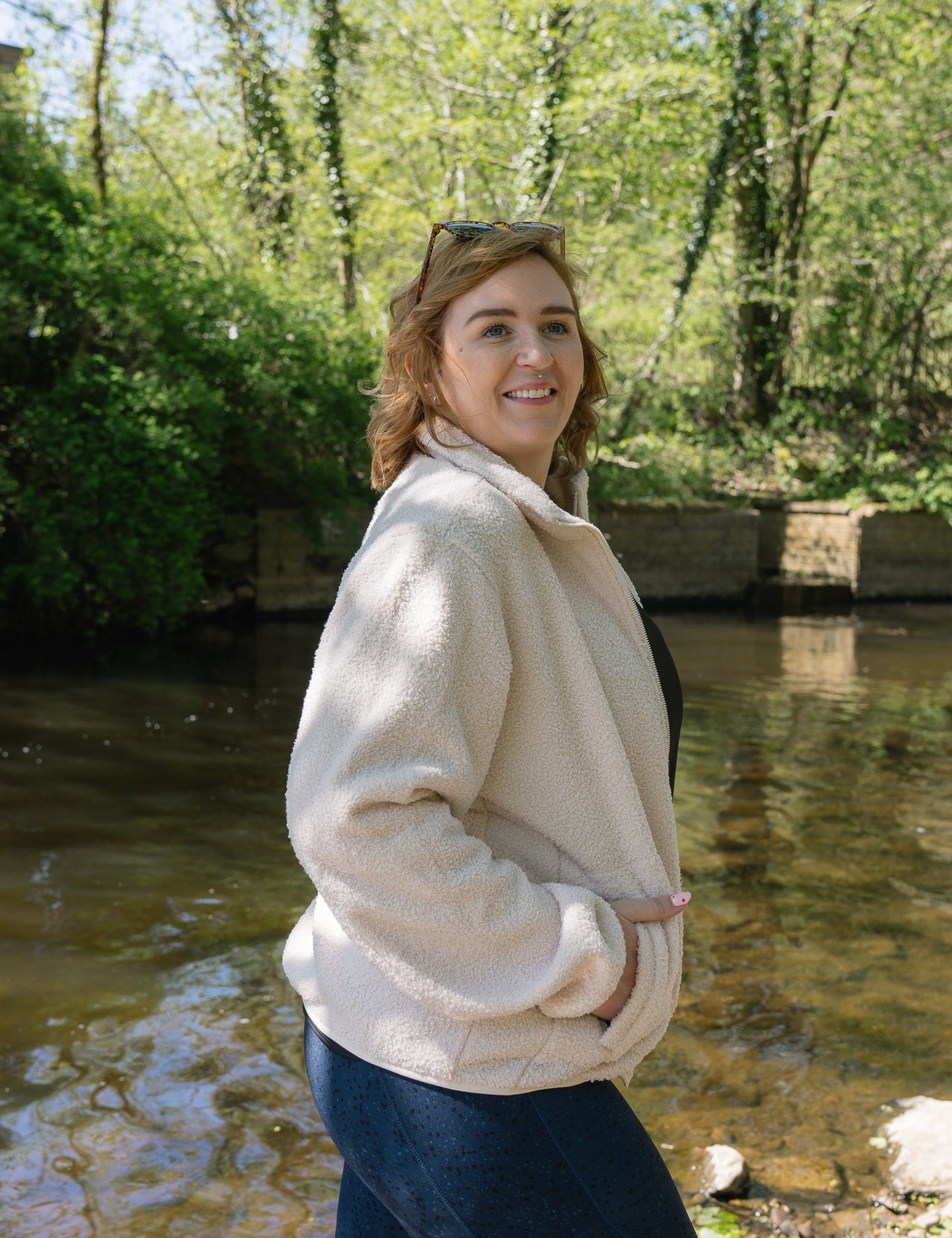THE RAMBLER RECYCLED CREAM BORG ZIP THROUGH FLEECE My Urban Trail