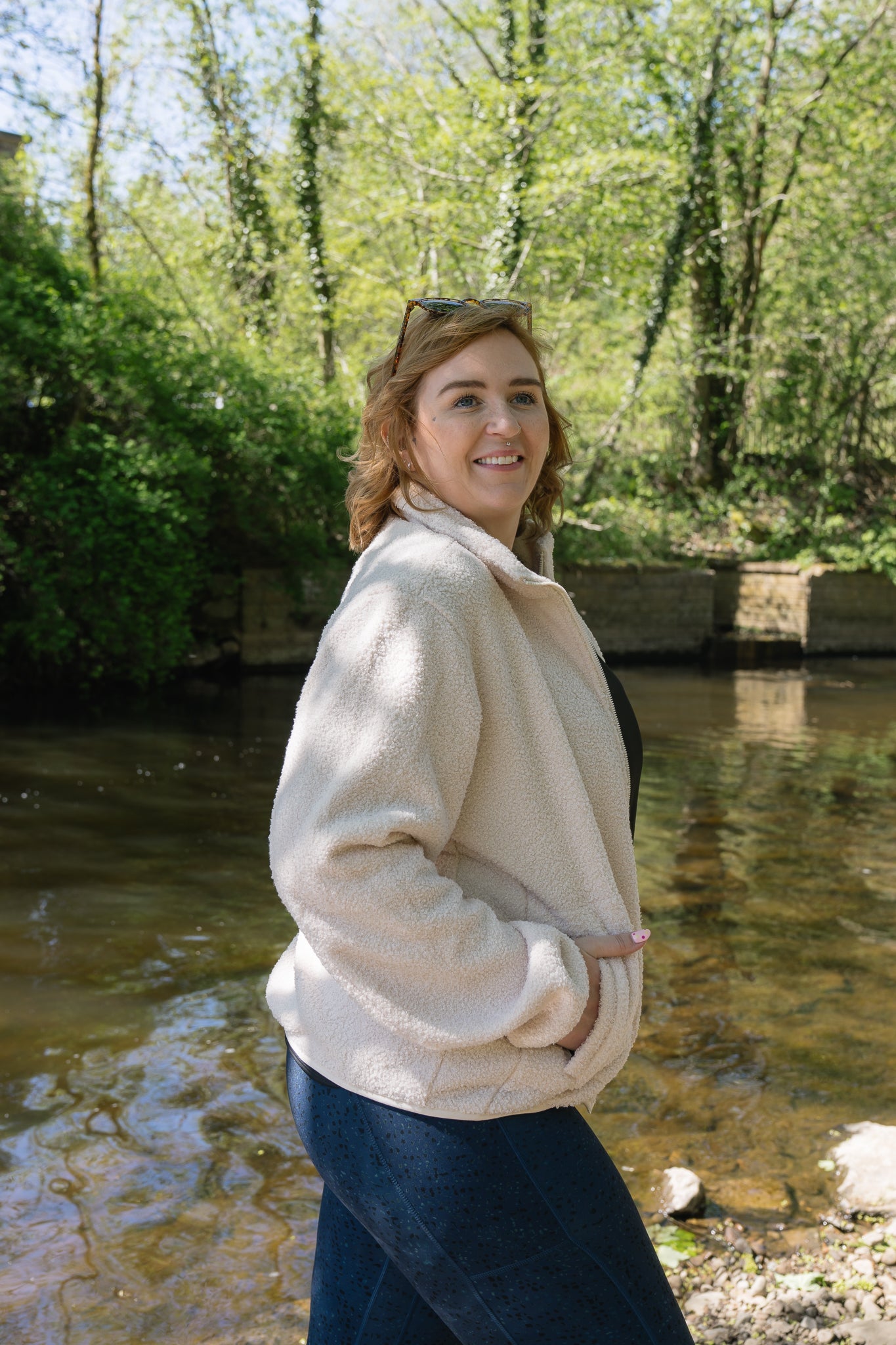 THE RAMBLER RECYCLED CREAM BORG ZIP THROUGH FLEECE My Urban Trail