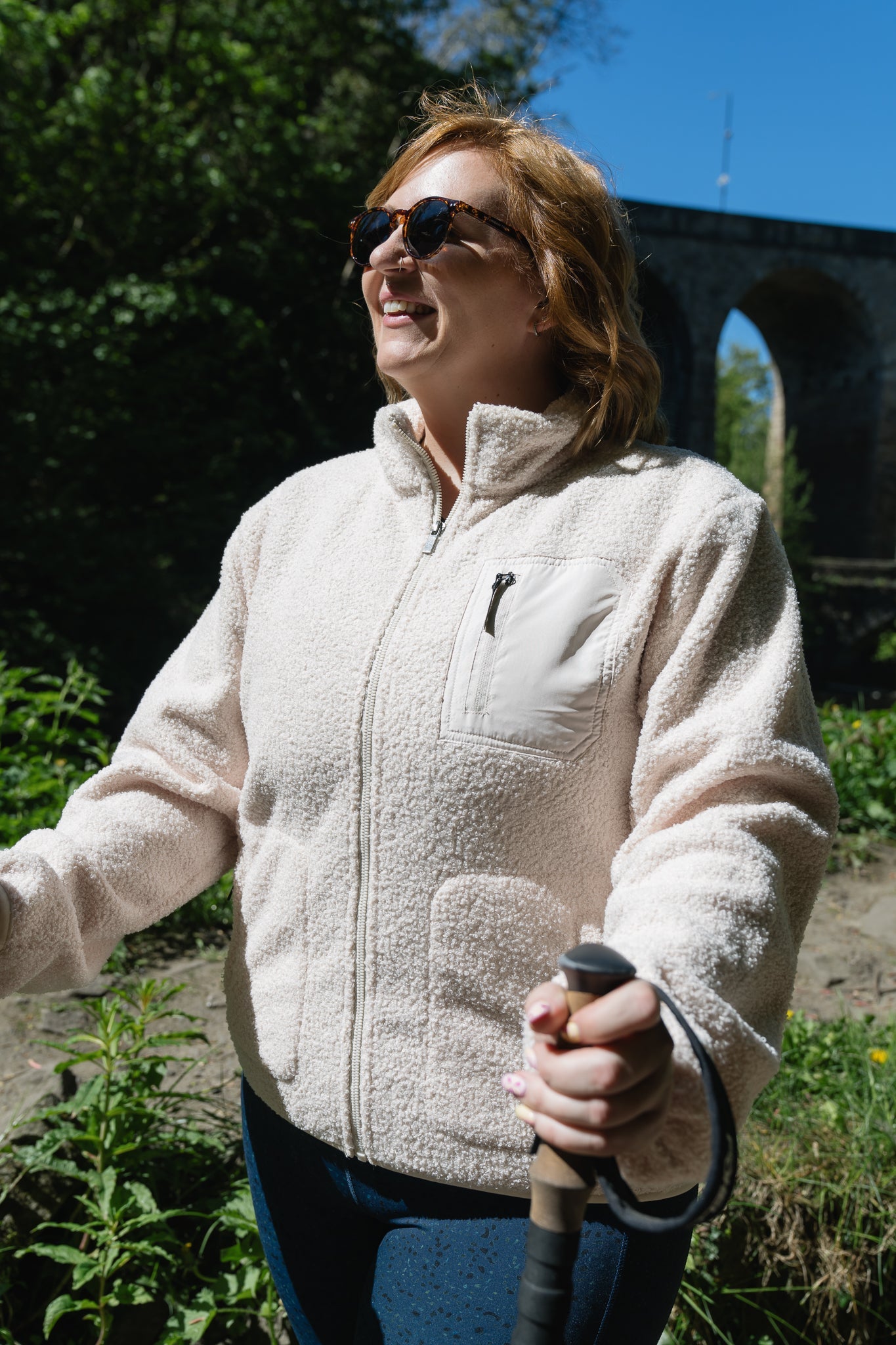THE RAMBLER RECYCLED CREAM BORG ZIP THROUGH FLEECE My Urban Trail