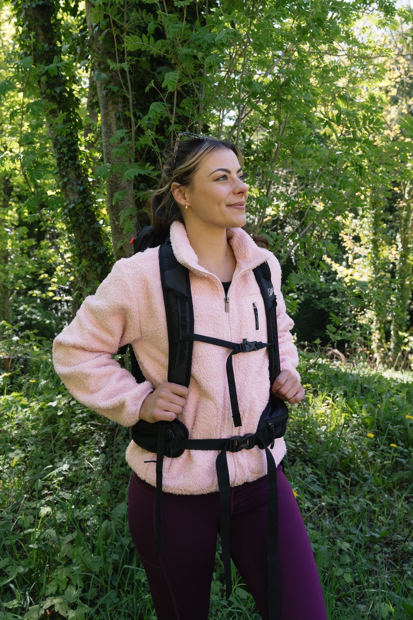 THE RAMBLER RECYCLED PINK BORG ZIP THROUGH FLEECE My Urban Trail