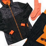 WANDERLUST Orange Print Recycled Waterproof Jacket