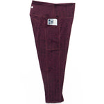 Maroon pants with a pattern on a white background