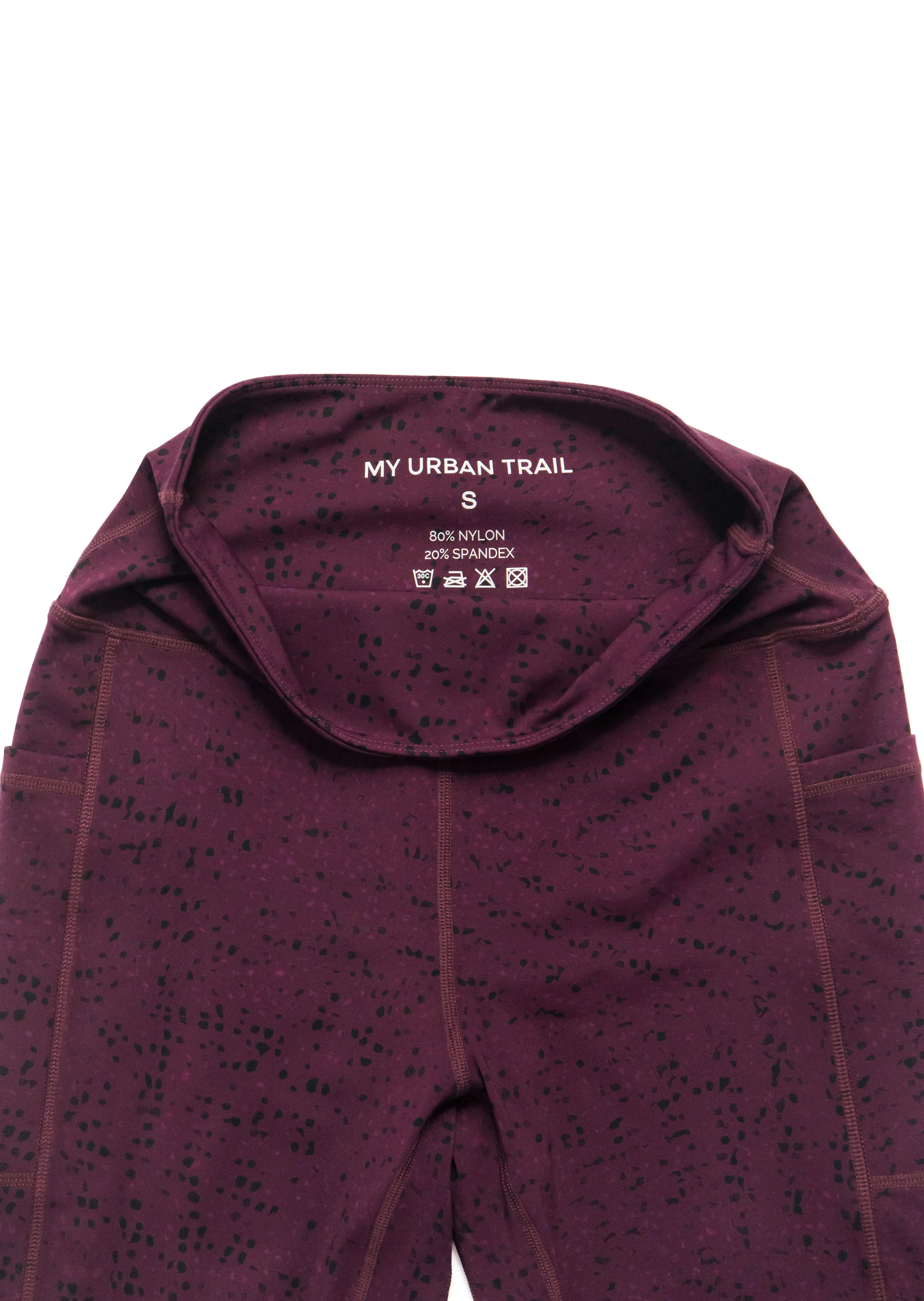 CAPRI TRAILBLAZER Plum Dot Print Hiking Leggings My Urban Trail