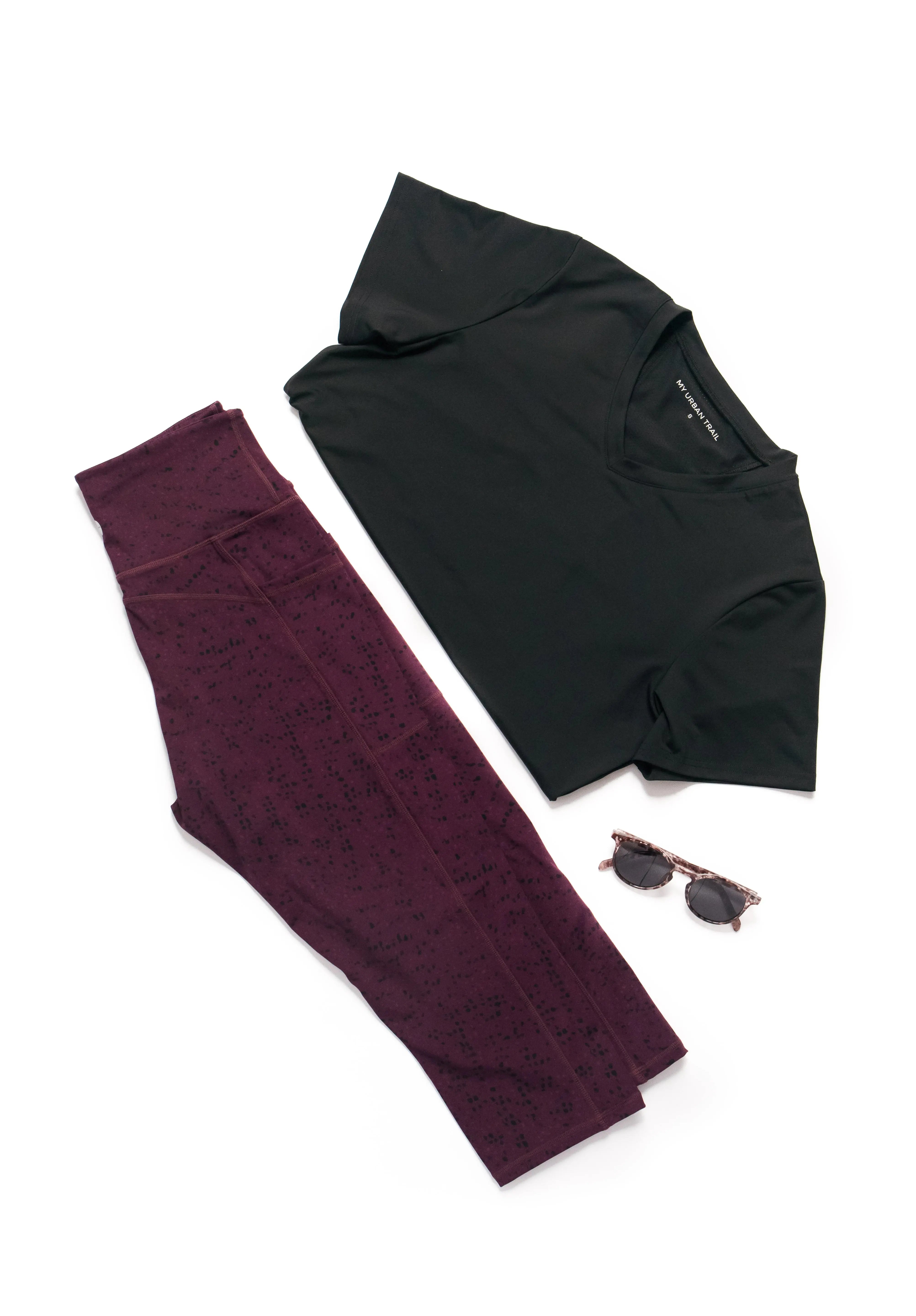 CAPRI TRAILBLAZER Plum Dot Print Hiking Leggings My Urban Trail