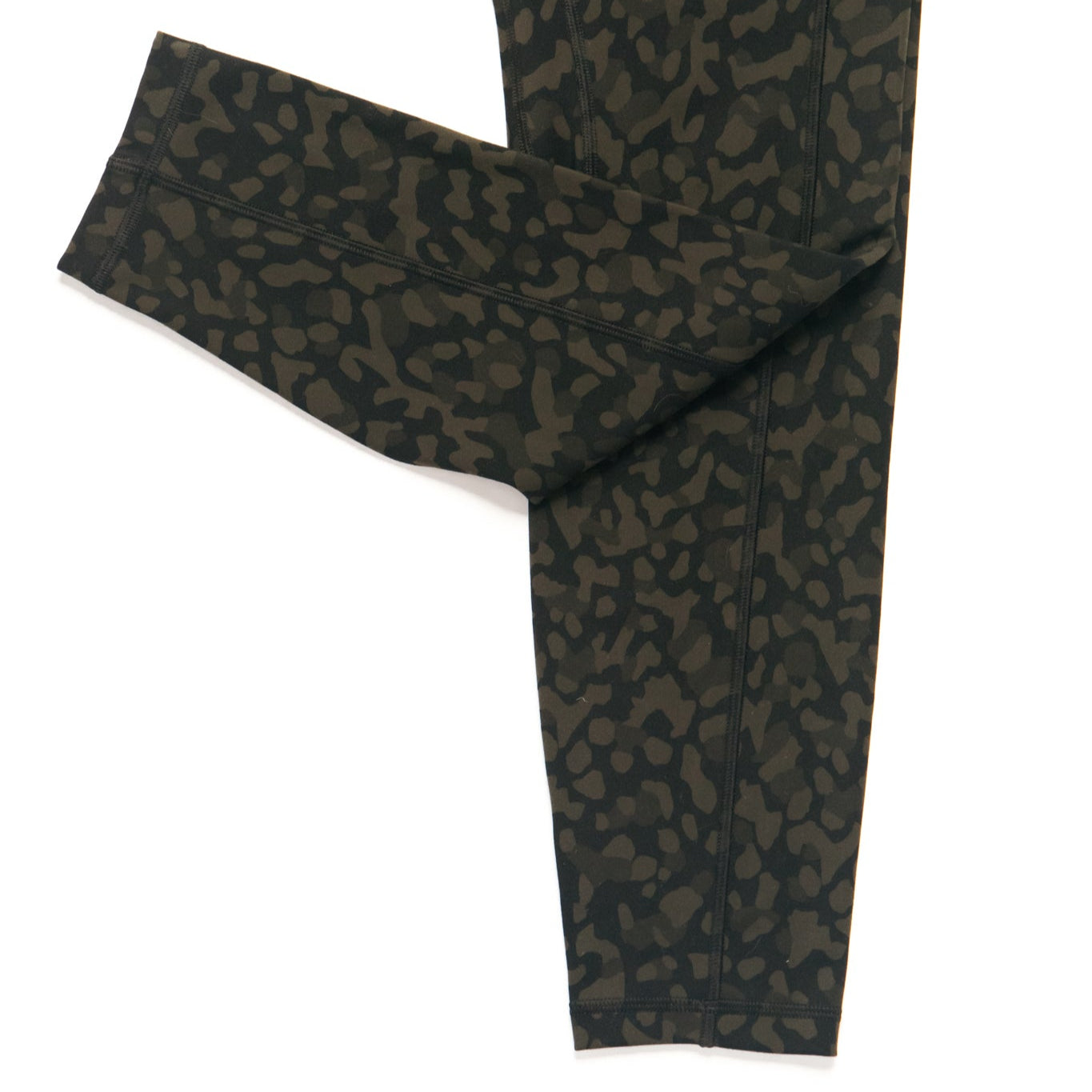 khaki print leggings ankle detailing
