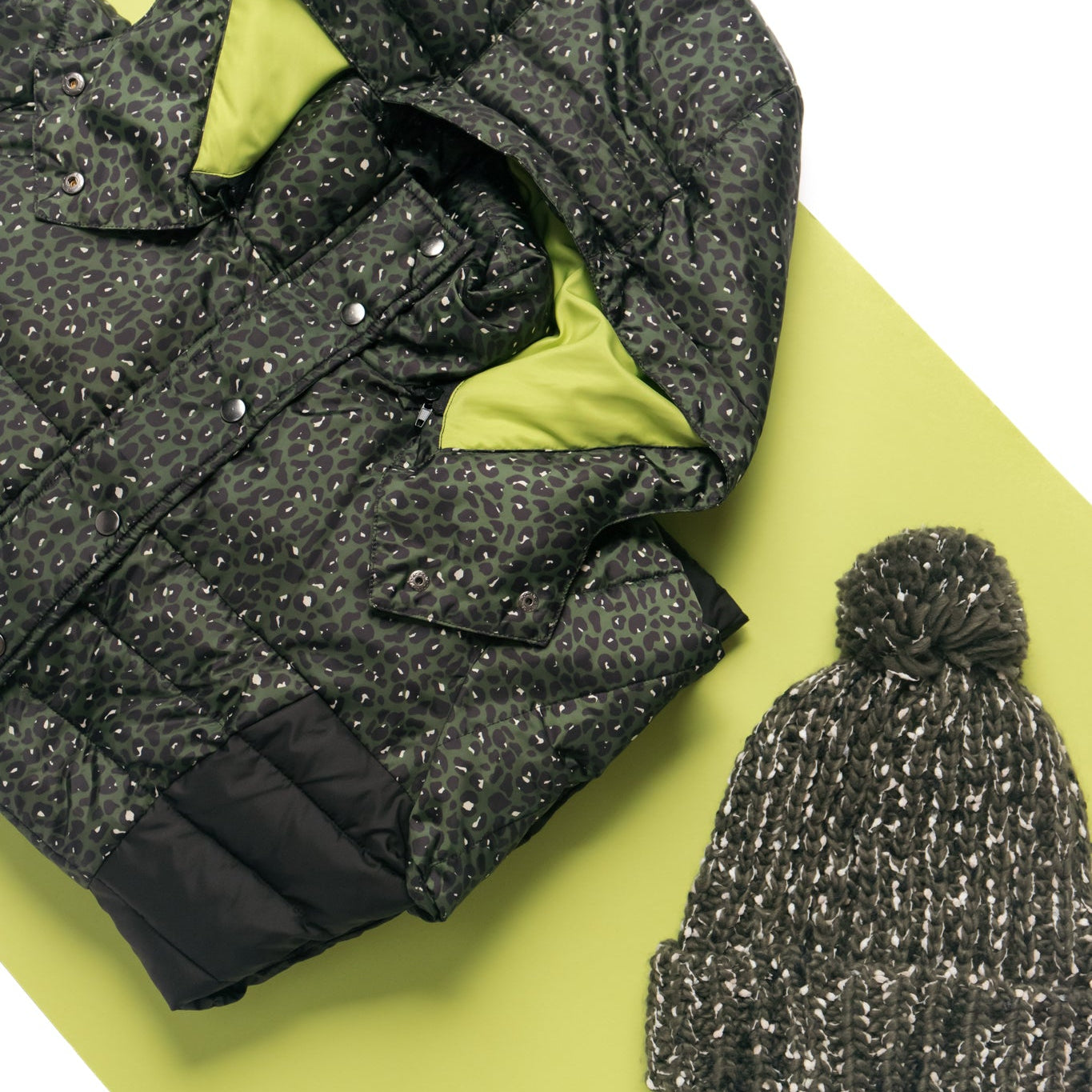 puffer coat and matching hat