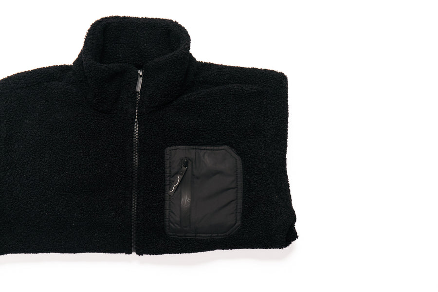 THE RAMBLER BLACK BORG ZIP THROUGH FLEECE