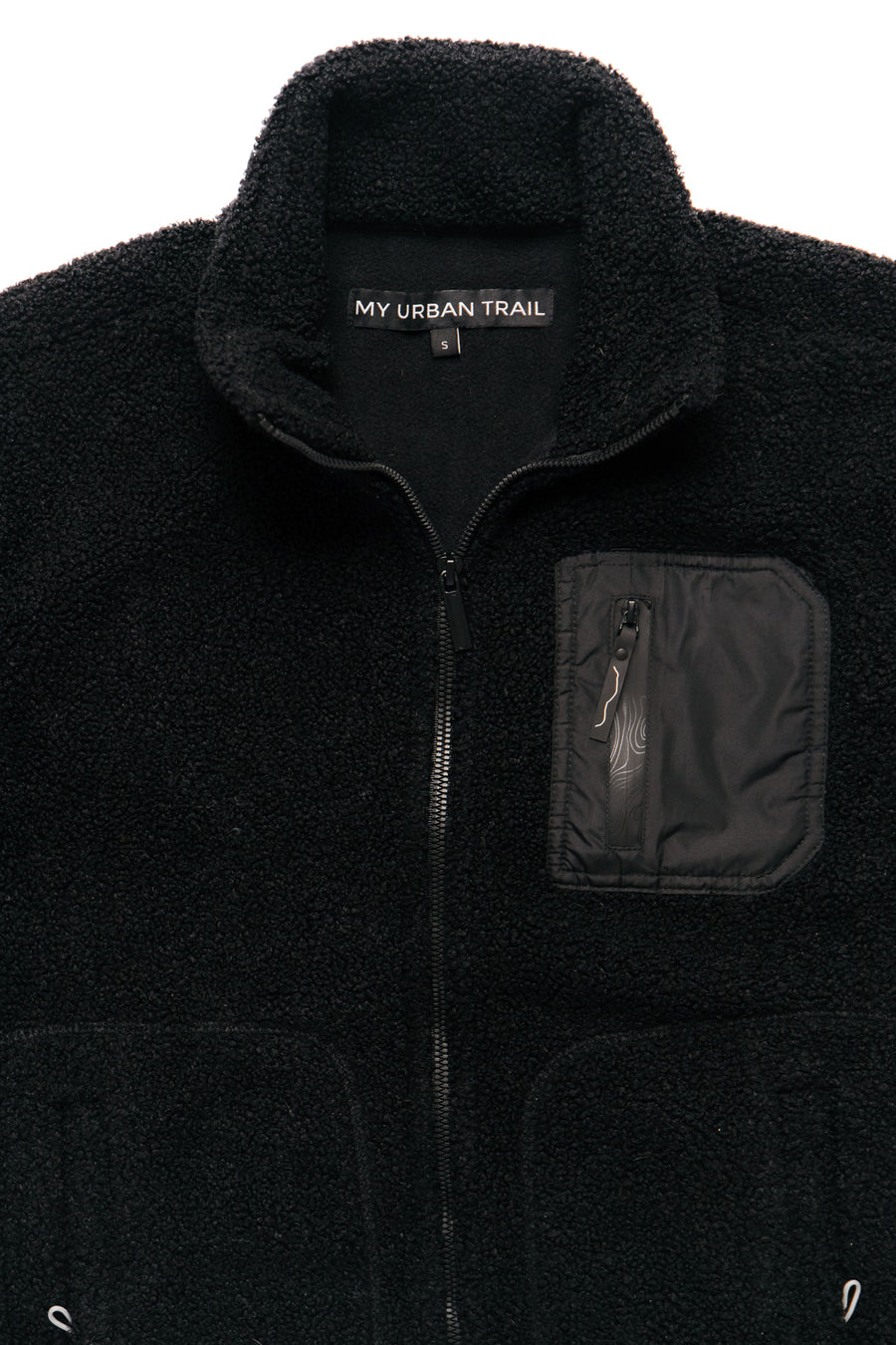 THE RAMBLER BLACK BORG ZIP THROUGH FLEECE