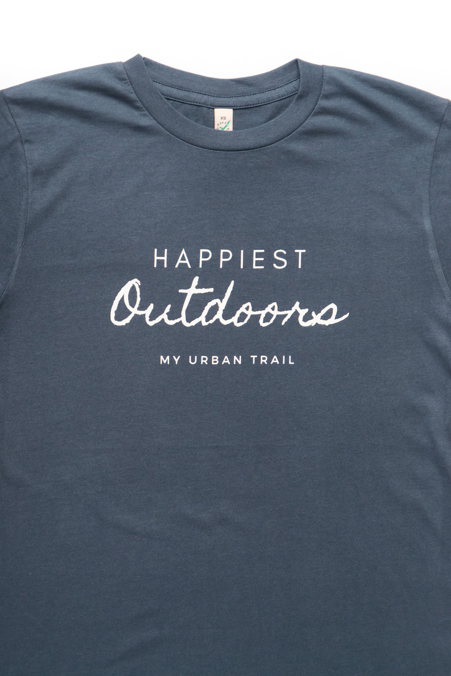 HAPPIEST OUTDOORS Denim Blue Slogan Classic T-shirt