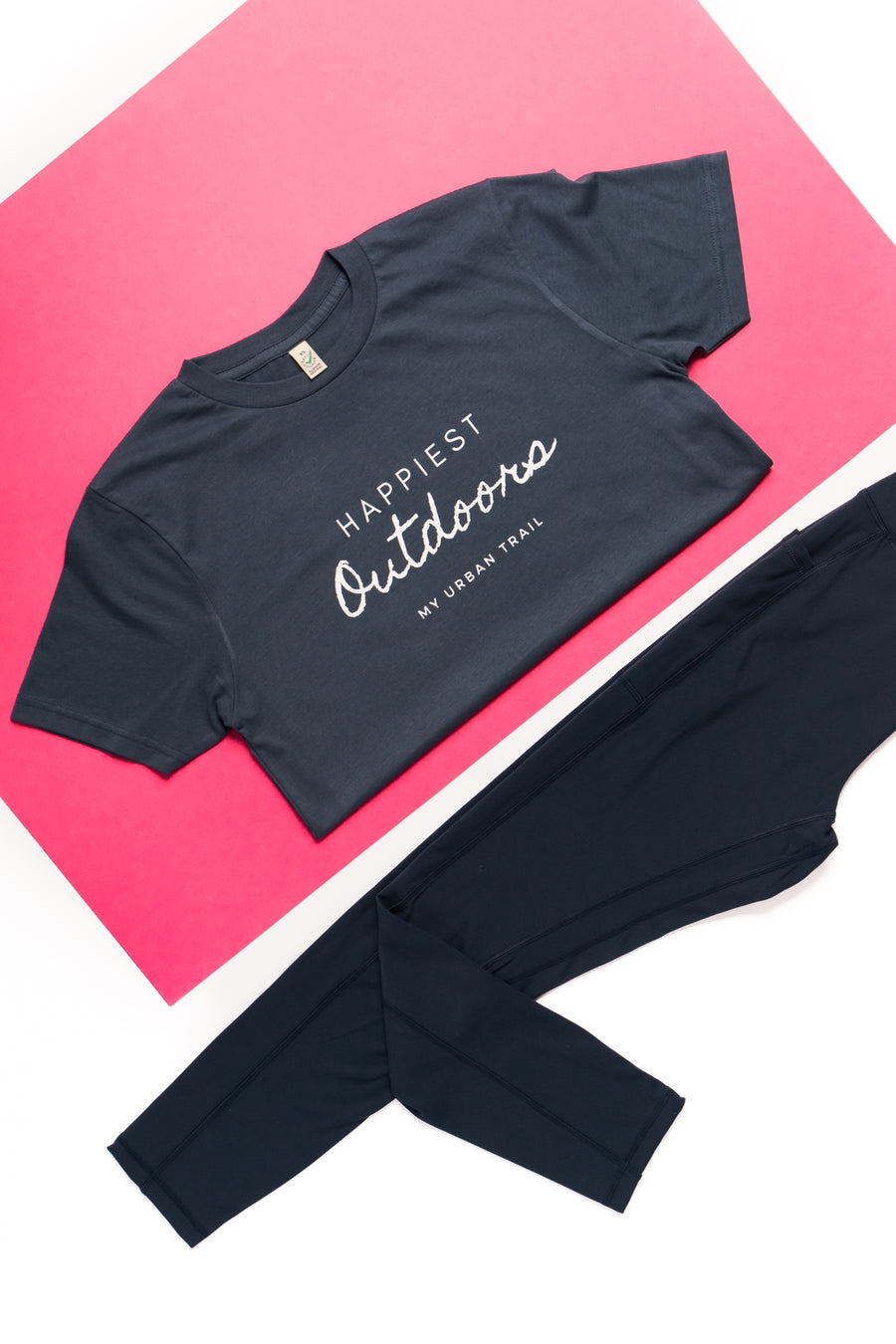HAPPIEST OUTDOORS Denim Blue Slogan Classic T-shirt