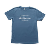 HAPPIEST OUTDOORS Denim Blue Slogan Classic T-shirt