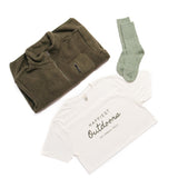 NEW Happiest Outdoors Ecru & Khaki Slogan Classic T-shirt