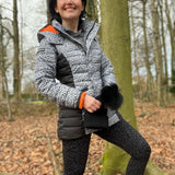 EXPLORE Grey Leopard Silhouette Puffer Jacket