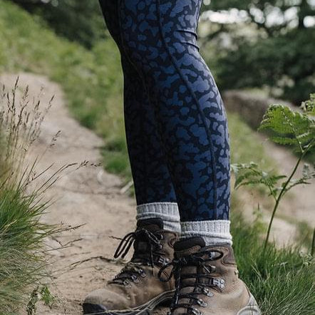 close-up of navy print