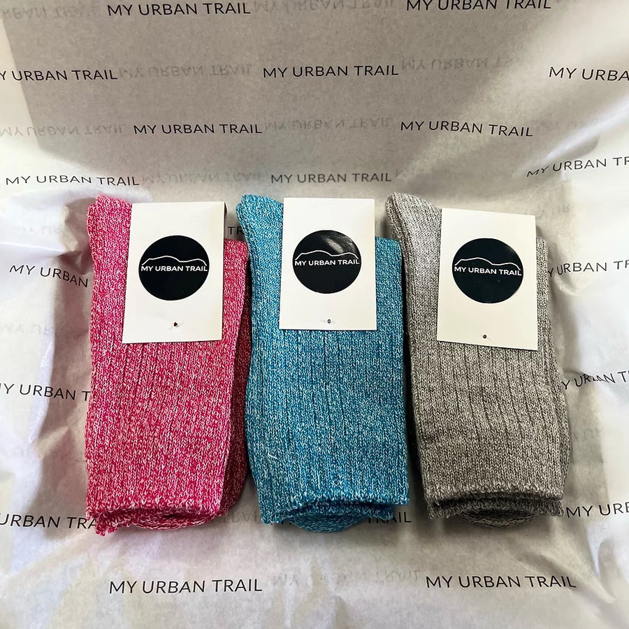HIT THE ROAD Grey Hiking Socks