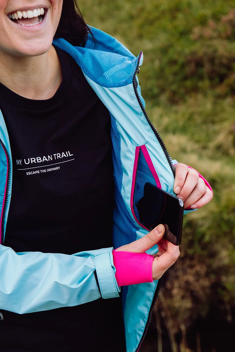 Two tone top rain jacket